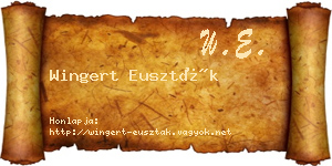 Wingert Euszták névjegykártya